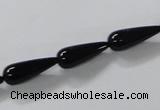 CAB734 15.5 inches 6*16mm teardrop black agate gemstone beads