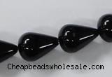 CAB738 15.5 inches 13*18mm teardrop black agate gemstone beads