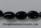 CAB757 15.5 inches 10*14mm oval black agate gemstone beads wholesale