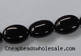 CAB758 15.5 inches 12*16mm oval black agate gemstone beads wholesale