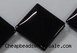 CAB768 15.5 inches 25*25mm diamond black agate gemstone beads