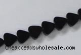 CAB774 15.5 inches 8*8mm triangle black agate gemstone beads