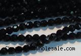 CAB782 15.5 inches 4mm faceted round black agate gemstone beads