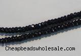 CAB785 15.5 inches 2*4mm faceted rondelle black agate gemstone beads