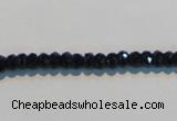 CAB786 15.5 inches 3*5mm faceted rondelle black agate gemstone beads