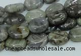 CAB80 15.5 inches 10*14mm oval silver needle agate gemstone beads