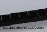 CAB835 15.5 inches 10*10mm cube black agate gemstone beads wholesale