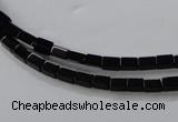 CAB837 15.5 inches 3*5mm cuboid black agate gemstone beads wholesale