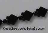 CAB849 15.5 inches 10*10mm fish black agate gemstone beads wholesale