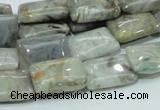 CAB86 15.5 inches 13*18mm rectangle silver needle agate gemstone beads