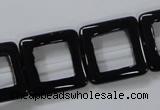 CAB862 15.5 inches 20*20mm square black agate gemstone beads wholesale