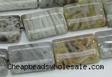 CAB87 15.5 inches 15*20mm rectangle silver needle agate gemstone beads