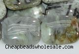 CAB88 15.5 inches 22*30mm rectangle silver needle agate gemstone beads