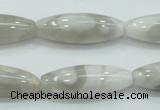 CAB907 15.5 inches 10*30mm rice natural crazy agate beads wholesale