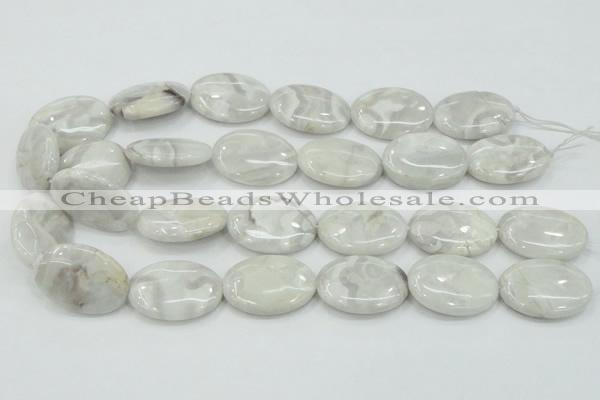 CAB913 15.5 inches 22*30mm oval natural crazy agate beads wholesale