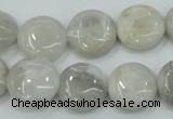 CAB915 15.5 inches 15mm flat round natural crazy agate beads wholesale