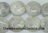 CAB916 15.5 inches 20mm flat round natural crazy agate beads wholesale