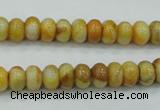 CAB933 15.5 inches 5*8mm rondelle yellow crazy lace agate beads