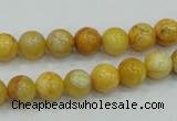 CAB934 15.5 inches 8mm round yellow crazy lace agate beads wholesale