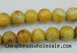 CAB935 15.5 inches 10mm round yellow crazy lace agate beads wholesale