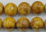 CAB937 15.5 inches 16mm round yellow crazy lace agate beads wholesale