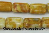 CAB943 15.5 inches 13*18mm rectangle yellow crazy lace agate beads