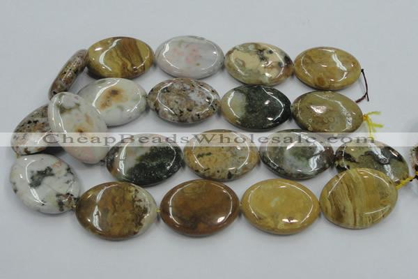 CAB952 15.5 inches 30*40mm oval ocean agate gemstone beads