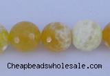 CAB966 15.5 inches 6mm faceted round fire crackle agate beads