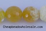 CAB969 15.5 inches 12mm faceted round fire crackle agate beads