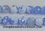 CAB972 15.5 inches 6mm faceted round fire crackle agate beads