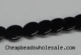 CAB981 15.5 inches 12mm flat round black agate gemstone beads wholesale