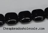 CAB986 15.5 inches 14*14mm square black agate gemstone beads wholesale