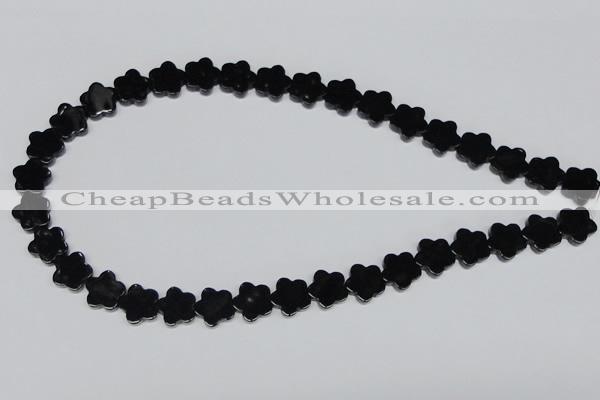 CAB988 15.5 inches 12*12mm star black agate gemstone beads wholesale