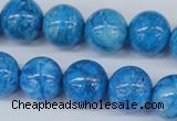 CAB999 15.5 inches 12mm round blue crazy lace agate beads