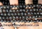 CAE305 15.5 inches 6mm round astrophyllite gemstone beads