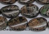 CAF136 15.5 inches 12*16mm twisted oval Africa stone beads