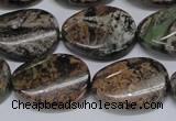 CAF137 15.5 inches 13*18mm twisted oval Africa stone beads