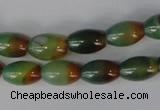 CAG1007 15.5 inches 8*12mm rice rainbow agate beads wholesale