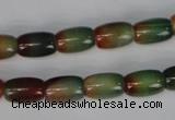 CAG1010 15.5 inches 8*12mm drum rainbow agate beads wholesale