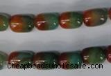 CAG1012 15.5 inches 8*12mm drum rainbow agate beads wholesale