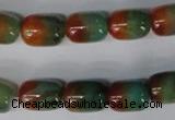 CAG1014 15.5 inches 12*14mm drum rainbow agate beads wholesale