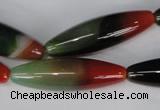 CAG1017 15.5 inches 12*40mm rice rainbow agate beads