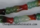 CAG1018 15.5 inches 10*30mm bone rainbow agate beads