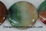 CAG1045 15.5 inches 40mm flat round rainbow agate beads