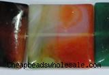 CAG1050 15.5 inches 40*40mm square rainbow agate beads