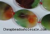 CAG1064 15.5 inches 22*30mm twisted oval rainbow agate beads