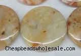 CAG1092 15.5 inches 30mm flat round Morocco agate beads wholesale