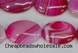 CAG1176 15.5 inches 18*25mm oval line agate gemstone beads