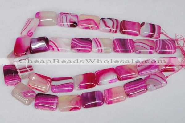 CAG1185 15.5 inches 18*25mm rectangle line agate gemstone beads