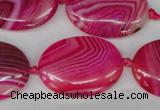 CAG1187 15.5 inches 22*30mm oval line agate gemstone beads